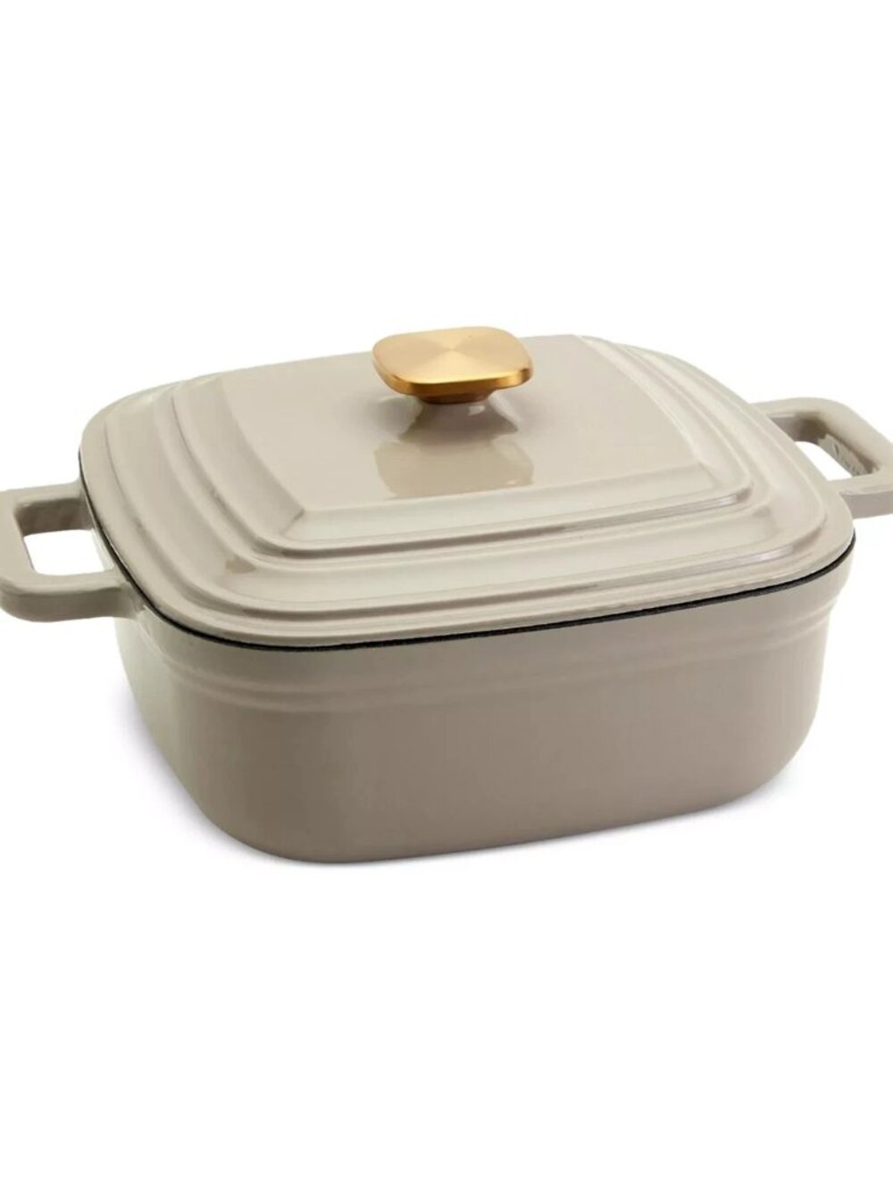 Smith & Clark Ironworks 4 Qt Square Enameled Cast Iron Dutch Oven Gray with Lid